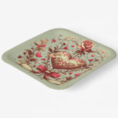 Valentinstag Vintages Herz Xoxo Pappteller (Gewinkelt)