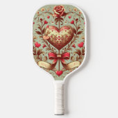 Valentinstag Vintages Herz Xoxo Pickleball Schläger (Vorderseite)