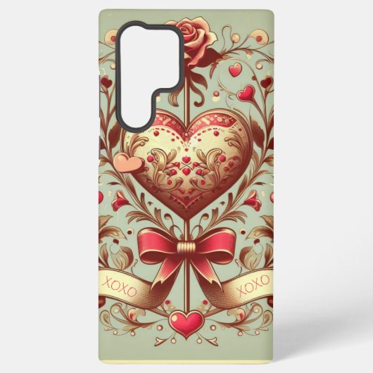Valentinstag Vintages Herz Xoxo Samsung Galaxy Hülle (Rückseite)