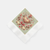 Valentinstag Vintages Herz Xoxo Serviette (Ecke)