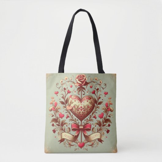 Valentinstag Vintages Herz Xoxo Tasche (Vorderseite)