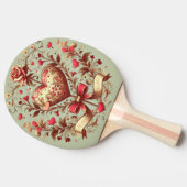 Valentinstag Vintages Herz Xoxo Tischtennis Schläger (Seitenansicht)