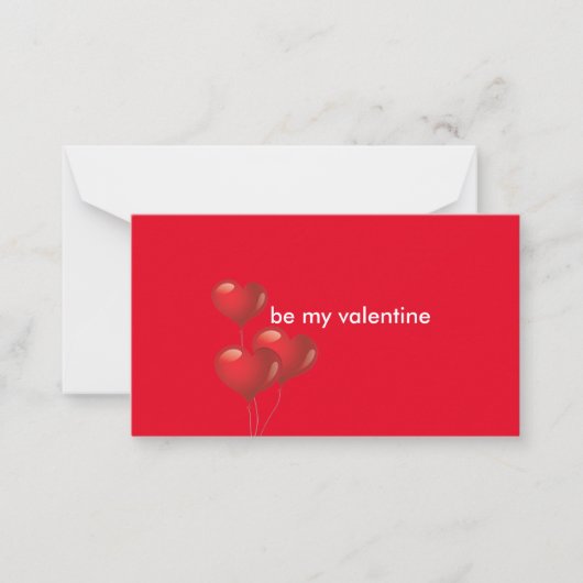 Valentinstag-Visitenkarten Mitteilungskarte (Vorderseite)