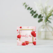 Valentinstag Visitenkarten Quadratische Visitenkarte (Stehend Vorderseite)
