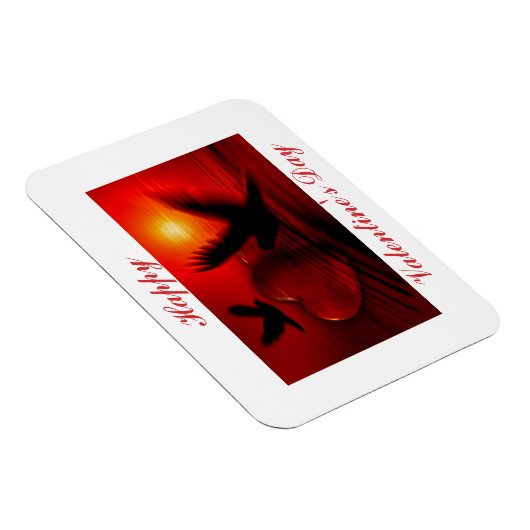 Valentinstag Vögel & Herz Magnet (Rechte Seite)