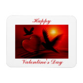 Valentinstag Vögel & Herz Magnet (Horizontal)