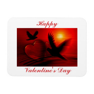 Valentinstag Vögel & Herz Magnet