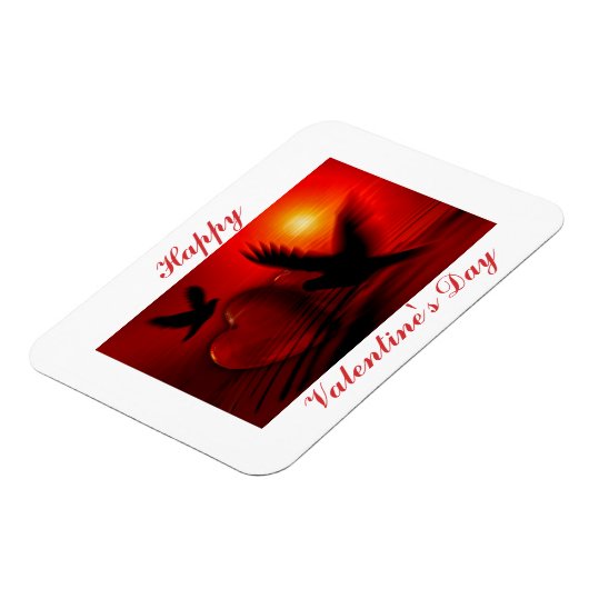 Valentinstag Vögel & Herz Magnet (Linke Seite)