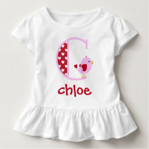Valentinstag-Vogel-Ruffle-Shirt der Mädchen Initia