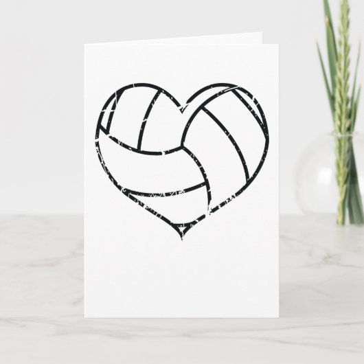 Valentinstag Volleyball Herzblut Männer Frauen Karte (Vorderseite)