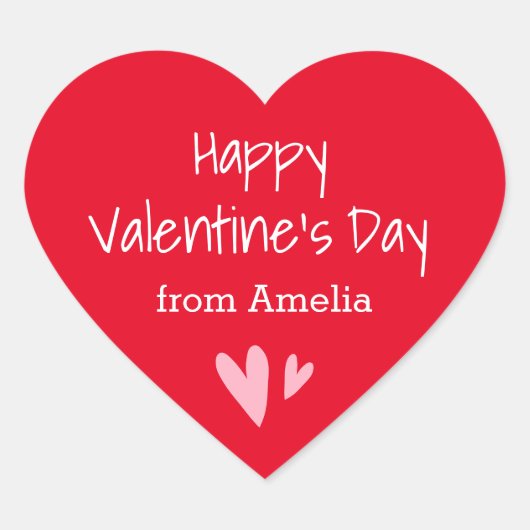 Valentinstag vom individuelle Name Herz-Aufkleber (Vorderseite)