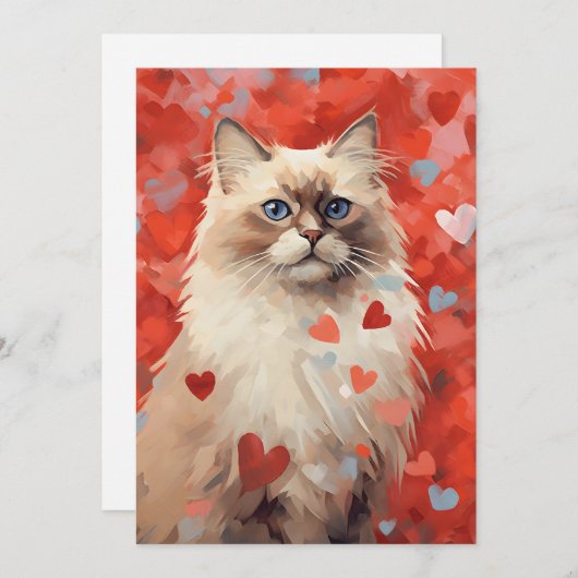 Valentinstag von Birman Feiertagskarte (Vorne/Hinten)