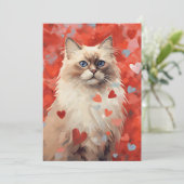 Valentinstag von Birman Feiertagskarte (Stehend Vorderseite)