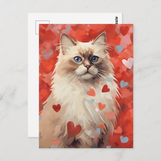 Valentinstag von Birman Postkarte (Vorne/Hinten)
