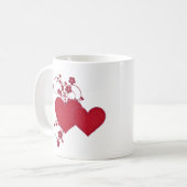 Valentinstag von Doppelherzen und Glitzer Kaffeetasse (Vorderseite Links)