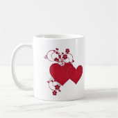 Valentinstag von Doppelherzen und Glitzer Kaffeetasse (Links)