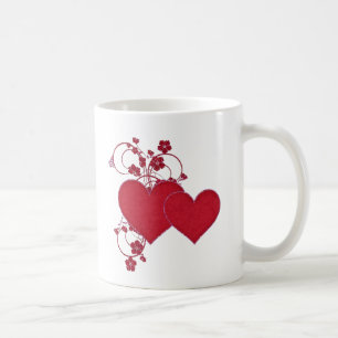 Valentinstag von Doppelherzen und Glitzer Kaffeetasse