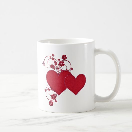 Valentinstag von Doppelherzen und Glitzer Kaffeetasse (Rechts)