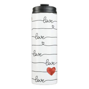 Valentinstag von Hand gezeichnetes Illustrationsmu Thermosbecher