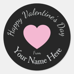 Valentinstag von Ihrem Namen hier Benutzerdefinier Runder Aufkleber