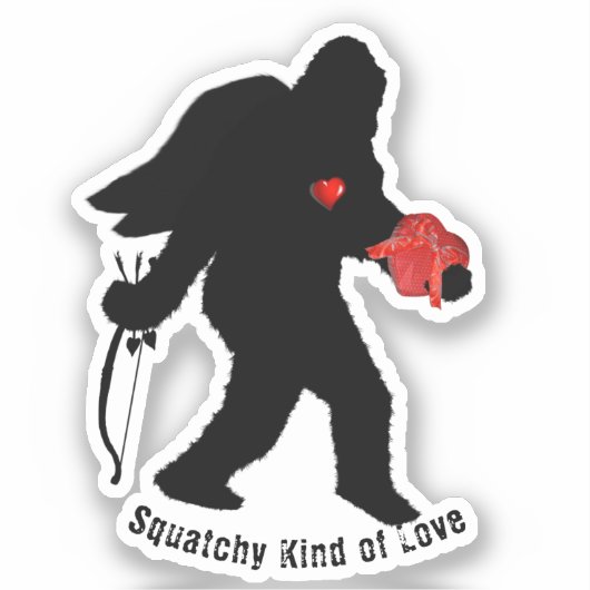 Valentinstag von Sasquatch Aufkleber (Vorderseite)