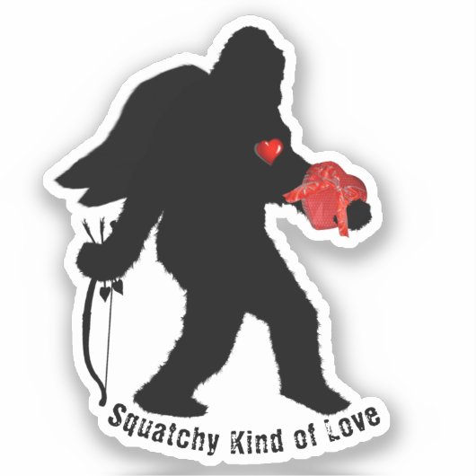 Valentinstag von Sasquatch Aufkleber (Vorderseite)
