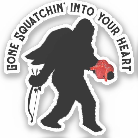 Valentinstag von Sasquatch Aufkleber (Vorderseite)