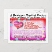 Valentinstag Vorschlag Martini Rezept Karte (Vorne/Hinten)