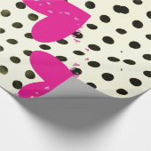 Valentinstag wackelndes Papier rosa Herzen Geschenkpapier (Ecke)