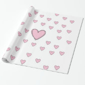 Valentinstag wackelndes Papier rosa Herzen Geschenkpapier (Ungerollt)