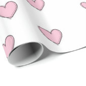Valentinstag wackelndes Papier rosa Herzen Geschenkpapier (Rolleneckpunkt)