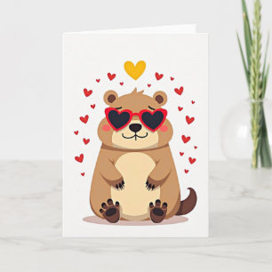 Valentinstag-Waldmurmeltier-Liebeskarte Karte