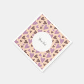 Valentinstag Wasserfarbe Party Braun Rosa Serviette (Ecke)