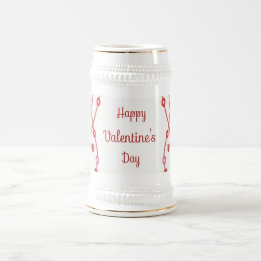 Valentinstag Wasserfarben-Design-23223 Bierglas (Mittel)