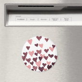 Valentinstag Wasserfarbenherzen - dunkelrosa Magnet (In Situ (Geschirrspüler))