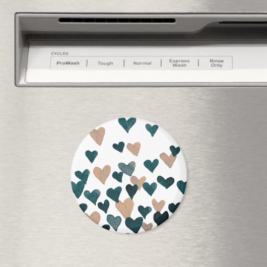 Valentinstag Wasserfarbenherzen - neutral Magnet (In Situ (Geschirrspüler))