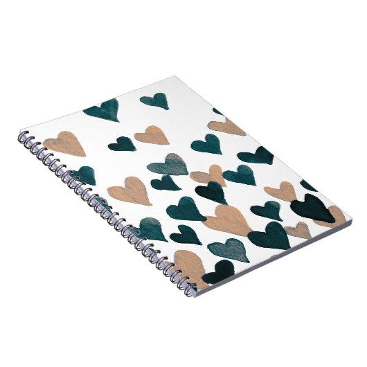 Valentinstag Wasserfarbenherzen - neutral Notizblock (Rechte Seite)