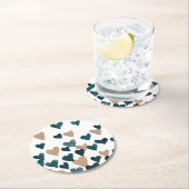 Valentinstag Wasserfarbenherzen - neutral Runder Pappuntersetzer (Vor Ort)