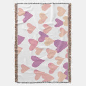 Valentinstag Wasserfarbenherzen - pastellrosa Decke (Vorderseite Vertikal)