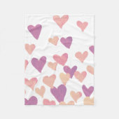 Valentinstag Wasserfarbenherzen - pastellrosa Fleecedecke (Vorderseite)