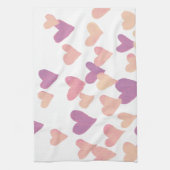 Valentinstag Wasserfarbenherzen - pastellrosa Handtuch (Vertikal)