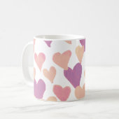 Valentinstag Wasserfarbenherzen - pastellrosa Kaffeetasse (Vorderseite Links)