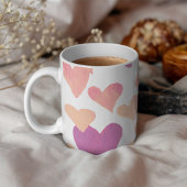 Valentinstag Wasserfarbenherzen - pastellrosa Kaffeetasse