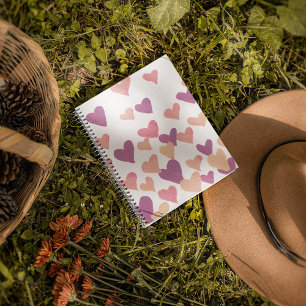 Valentinstag Wasserfarbenherzen - pastellrosa Notizblock