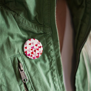 Valentinstag Wasserfarbenherzen - rosa Button
