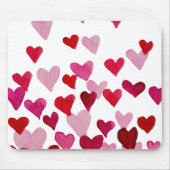 Valentinstag Wasserfarbenherzen - rosa Mousepad (Vorne)