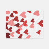 Valentinstag Wasserfarbenherzen - rot Fleecedecke (Vorderseite (Horizontal))