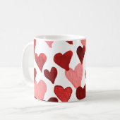 Valentinstag Wasserfarbenherzen - rot Kaffeetasse (Vorderseite Links)