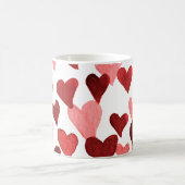Valentinstag Wasserfarbenherzen - rot Kaffeetasse (Mittel)