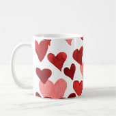 Valentinstag Wasserfarbenherzen - rot Kaffeetasse (Links)